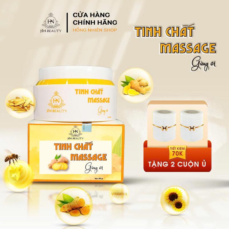 KEM GỪNG CHÍNH HÃNG + TẶNG KÈM 2 CUỘN PE 10CM Combo 4 Món Tinh Chất Massage Gừng Ơi - Chiết Xuất Gừng Nghệ Cam Thảo Sữa Ong Chúa HN BEAUTY - Hồng Nhiên shop Nữ