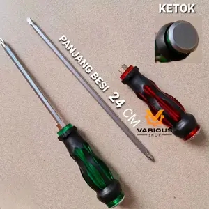 OBENG KETOK OBENG MIN PLUS BOLAK BALIK TEMBUS OBENG GETOK PUKUL MURAH GAGANG KARET obeng  ketok original