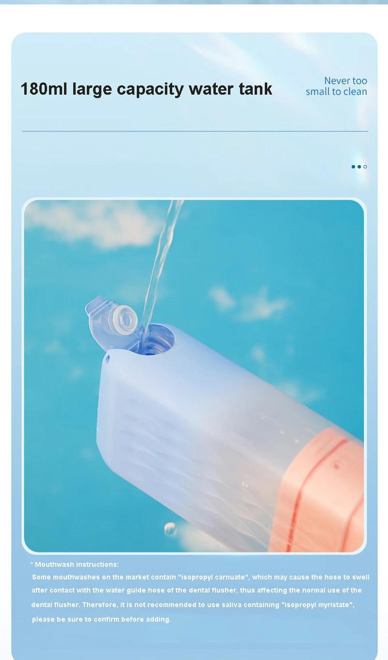 Product Introduction of Portable Innovative Electric Dental Irrigator Water Flosser High Pressure Water Thread Ultrasonic Cleaner Teeth Cleaning Tools 19