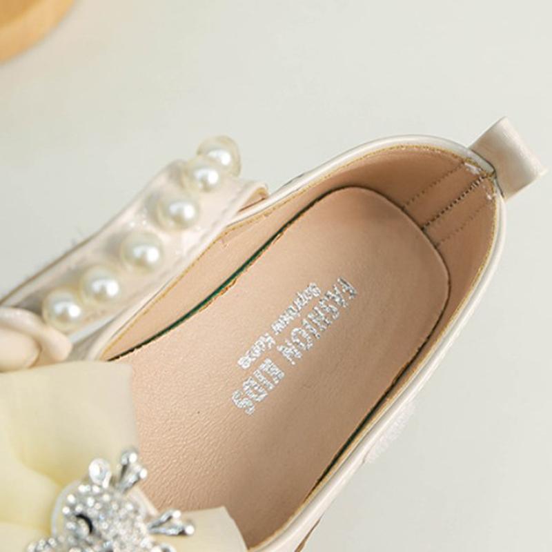 Product Introduction of Summer Versatile Children Leather Shoes for Girls Bow Tie Decor Solid Kids Flats PU Leather Durable Toddler Shoes 3-6Y 21