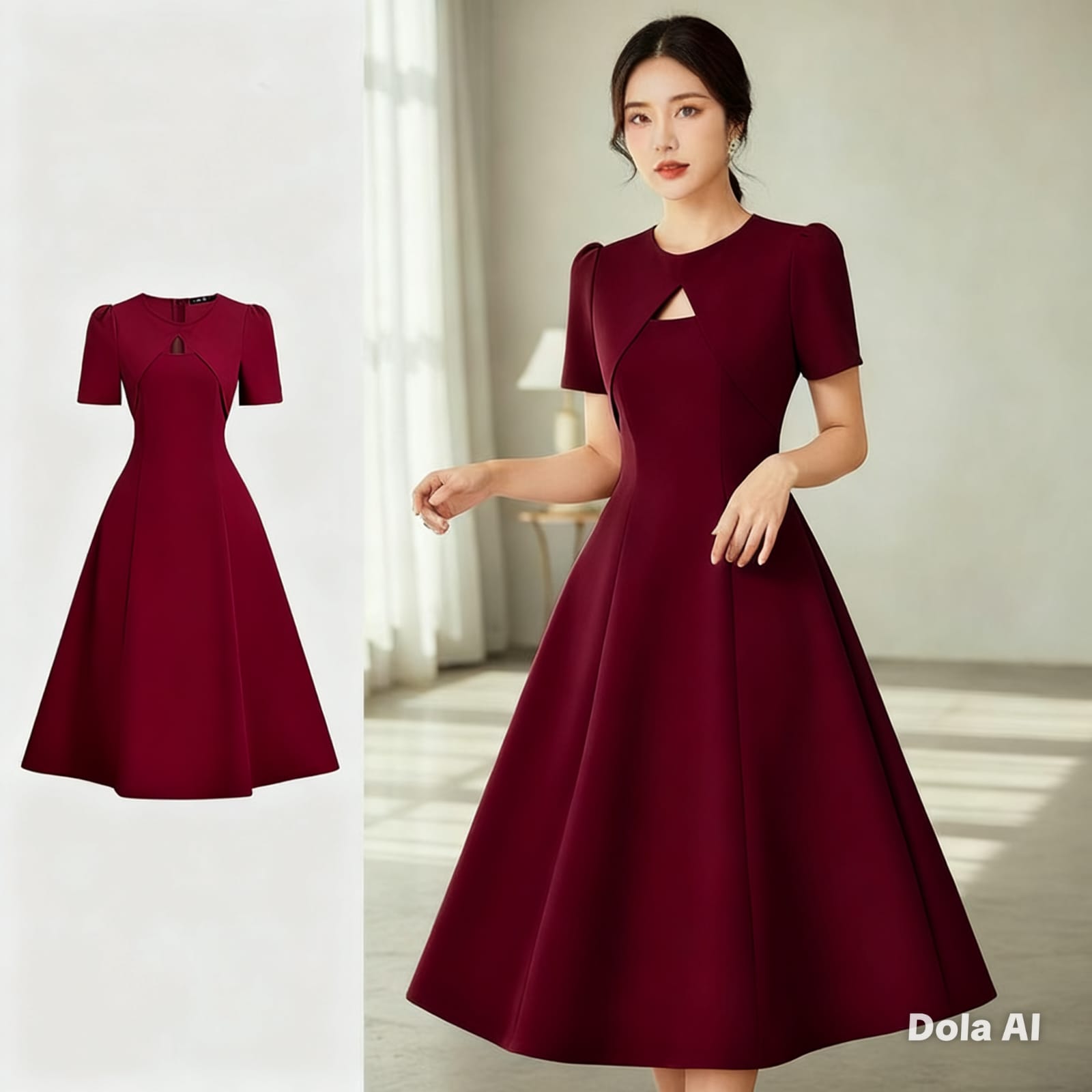 Fatiah Dress Formal Dress Scuba Korea Style Gaun Wanita Gaun Formal dengan Desain Elegan dan Nyaman untuk Acara Spesial