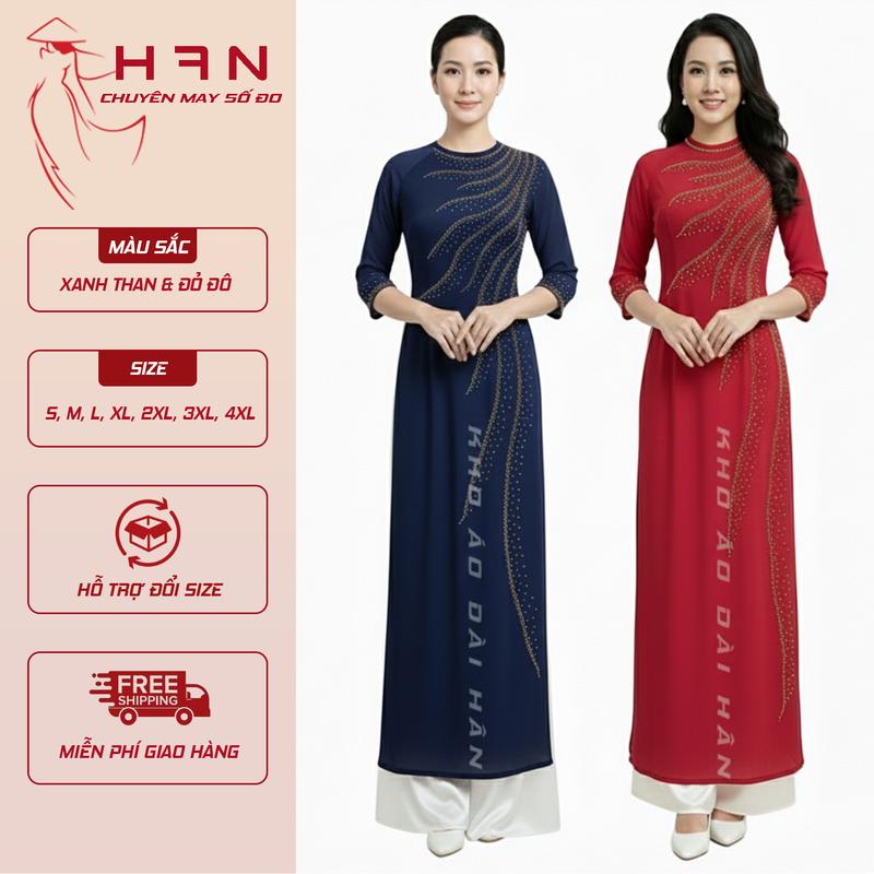  Siêu Phẩm Áo Dài Thiết Kế Tủa Từ Vai Qua Ngực Xuống Tà Sang Trọng Thanh Lịch Màu Xanh Than & Đỏ Đô Ngồi Sui Làm Quà Tặng Chất Liệu Lụa Chiffon 4 Tà Nữ Dress Women Voi Sen Voan 