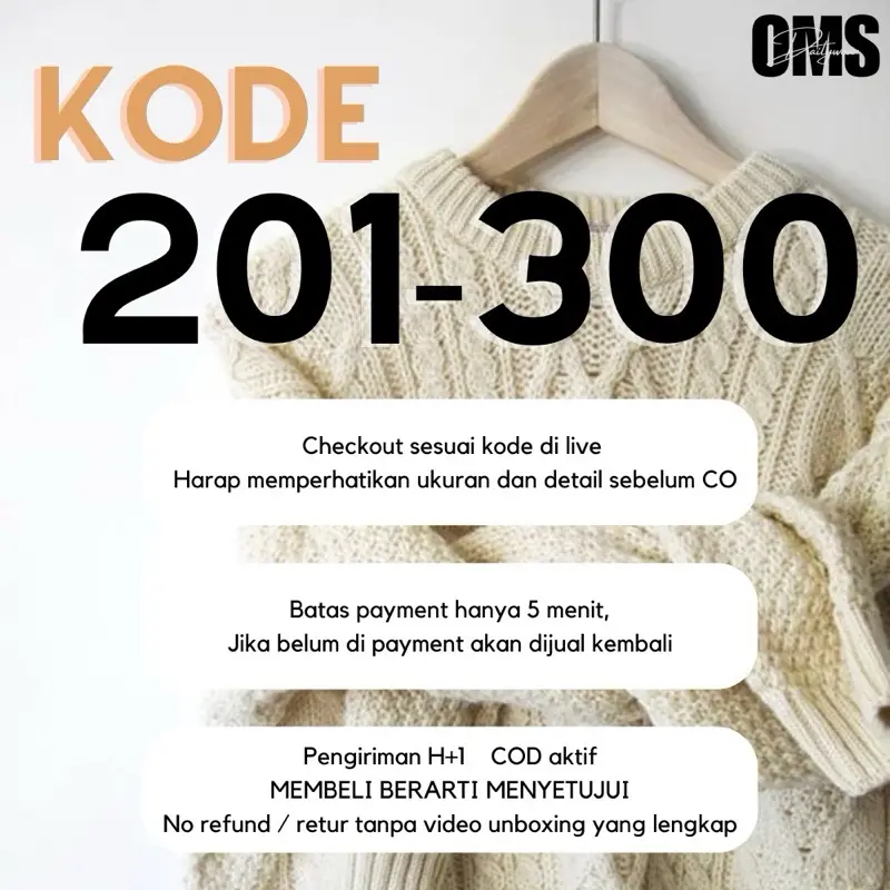 (kode 201-300) Nota pembayaran rajut / knitwear by OMSdailywear 0