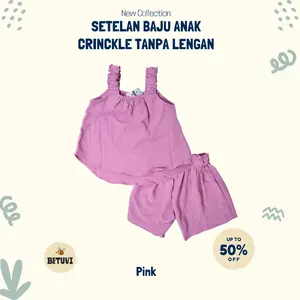 BEETUVI - Setelan Baju Anak Perempuan 3-8 Tahun Tanktop Karet