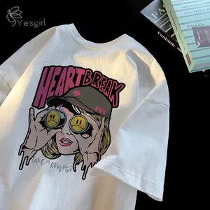 [COD] Yesgirl Cetakan gadis mode Cotton Atasan Kaos /kaos lucu wanita T-shirt Lengan Pendek Baju Kaos Oversize Wanita Baju |kaus wanita korea Baju Atasan Wanita Terbaru|2.6