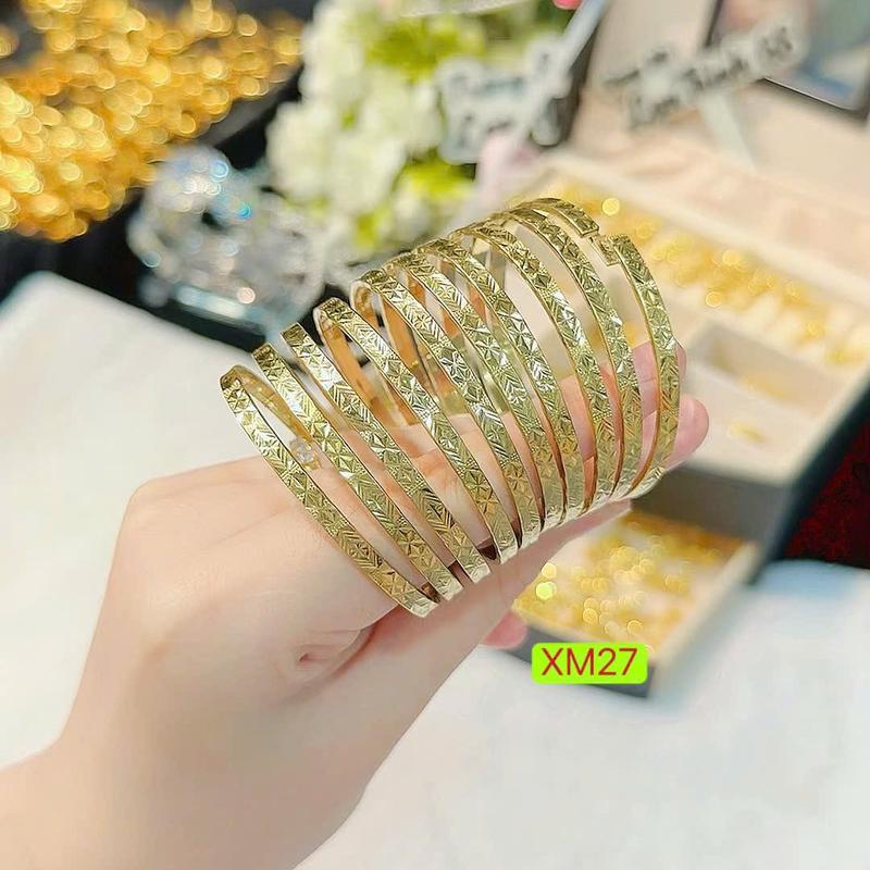 LanTrinh_ Ximen XM27 bộ vòng tay cao cấp sang trọng gồm 7 chiếc từ hội không xi không phai trắng - Phụ Kiện