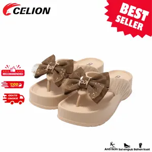 (COD)(COD)Celion Sandal Lucu untuk Wanita, Gaya Korea Kontemporer, Aksesoris, Kode Pita 1102-AT1, Nyaman & Bergaya, Ukuran 36-41