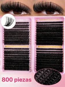 Kit de extensión de pestañas DIY de gran capacidad, adecuado para principiantes, incluye esponjas de maquillaje, perfecto para belleza en casa, juegos de rol, bodas y fiestas
