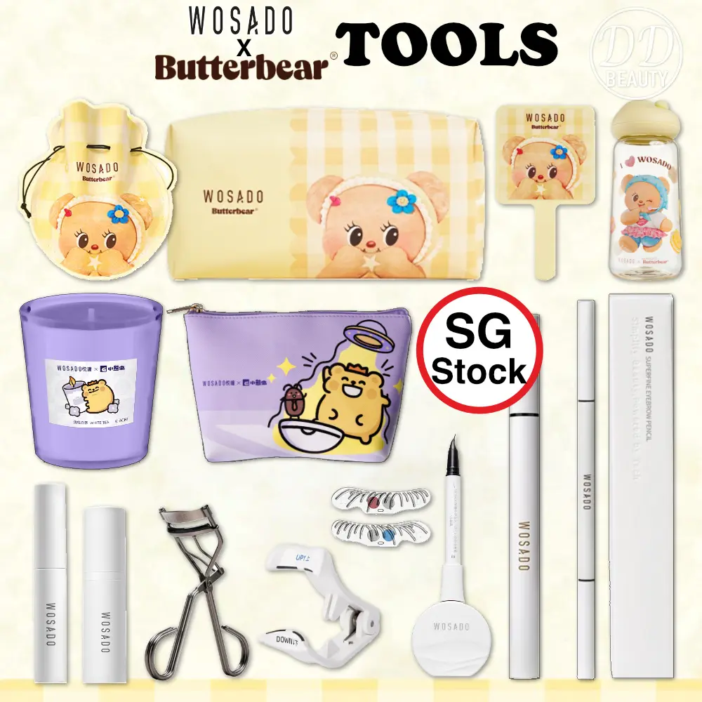 WOSADO【SG】Tools Lower Lash Stamp ButterBear BearIsBug Accessories Cleanser Fixer Gel Storage Pouch Curler Bottle Makeup Bag Curler Eyemask for Soft Magnetic Natural Lashes Eyelashes False Fake Long-lasting Glue-free Eyelash Lash Quality False