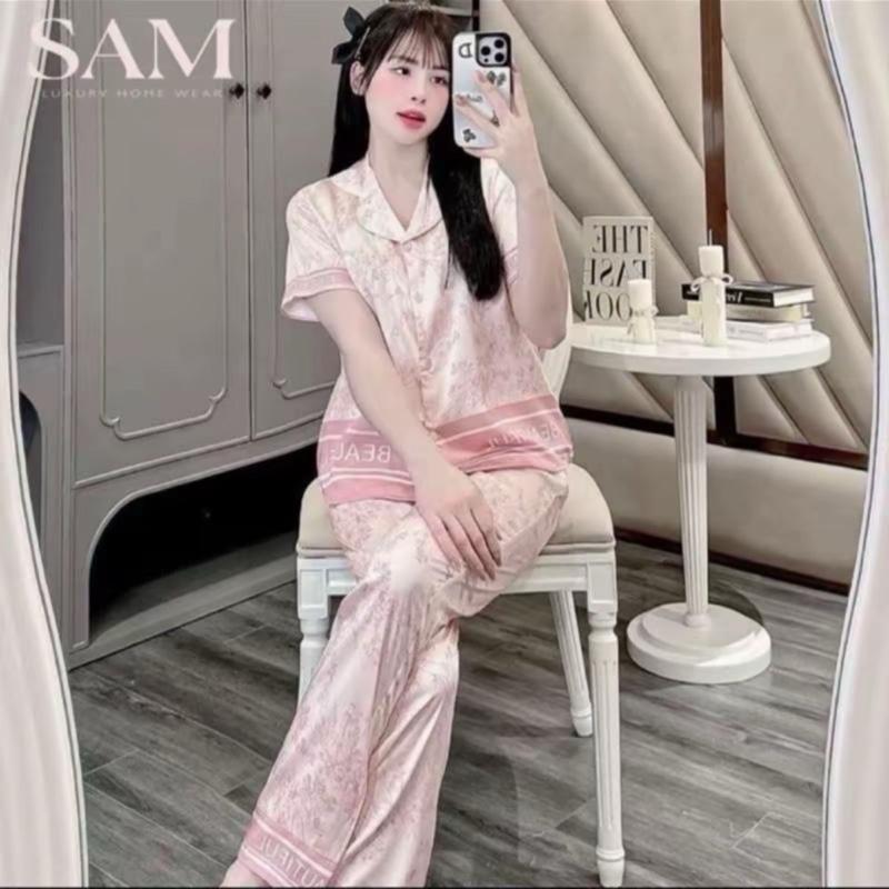 Đồ Bộ Pyjama Nữ Chất Lụa Latin Cao Cấp Hoạ Tiết TN