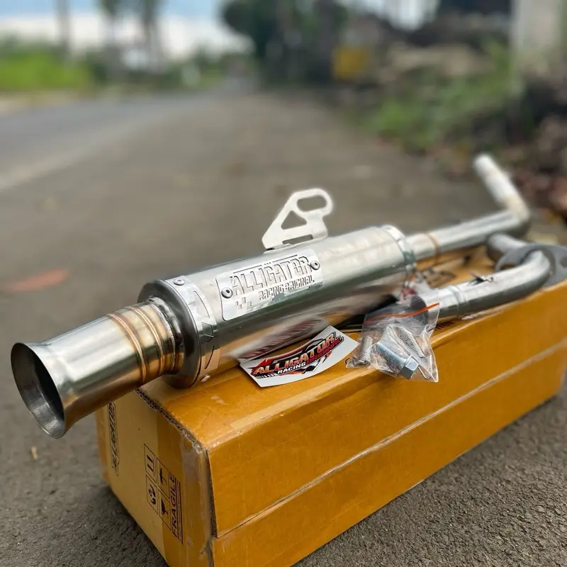 KNALPOT SALEMBA ALLIGATOR STAINLESS AEROX NMAX VARIO MIO BEAT DLL Motorcycle Kendaraan Laser Racing Silincer Asli Knalpot