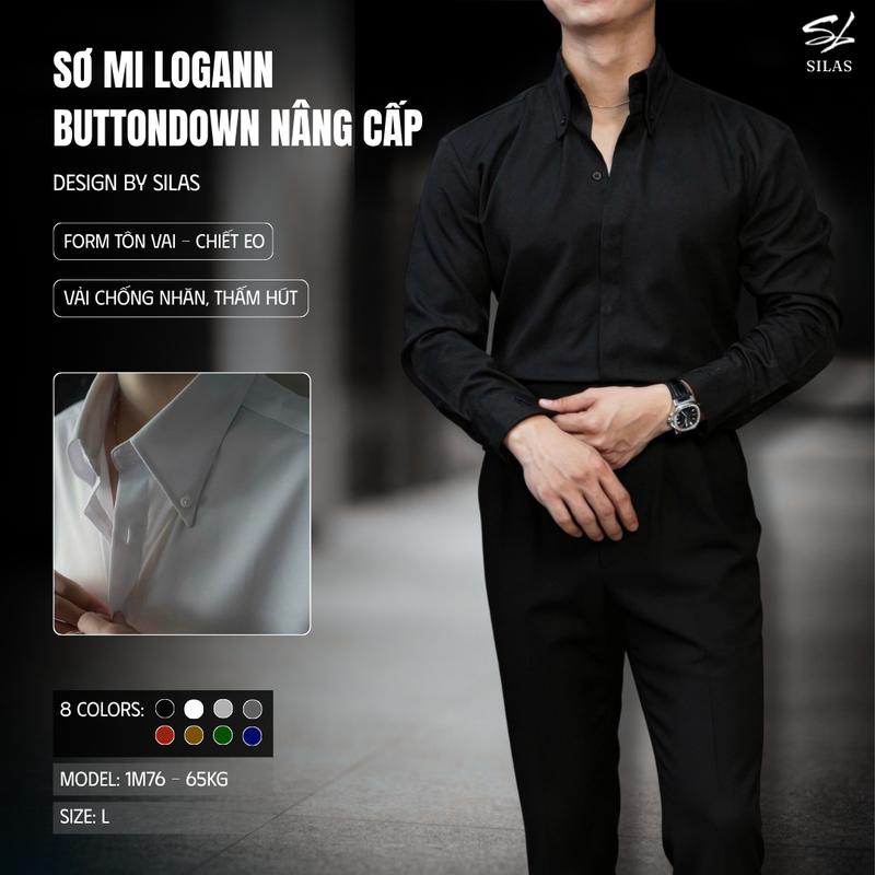 Áo Sơ Mi SILAS Logann Button Down Ver2 Tay Dài Nam Cotton Chéo Giấu Cúc Chiết Eo Tôn Vai - ASL26B