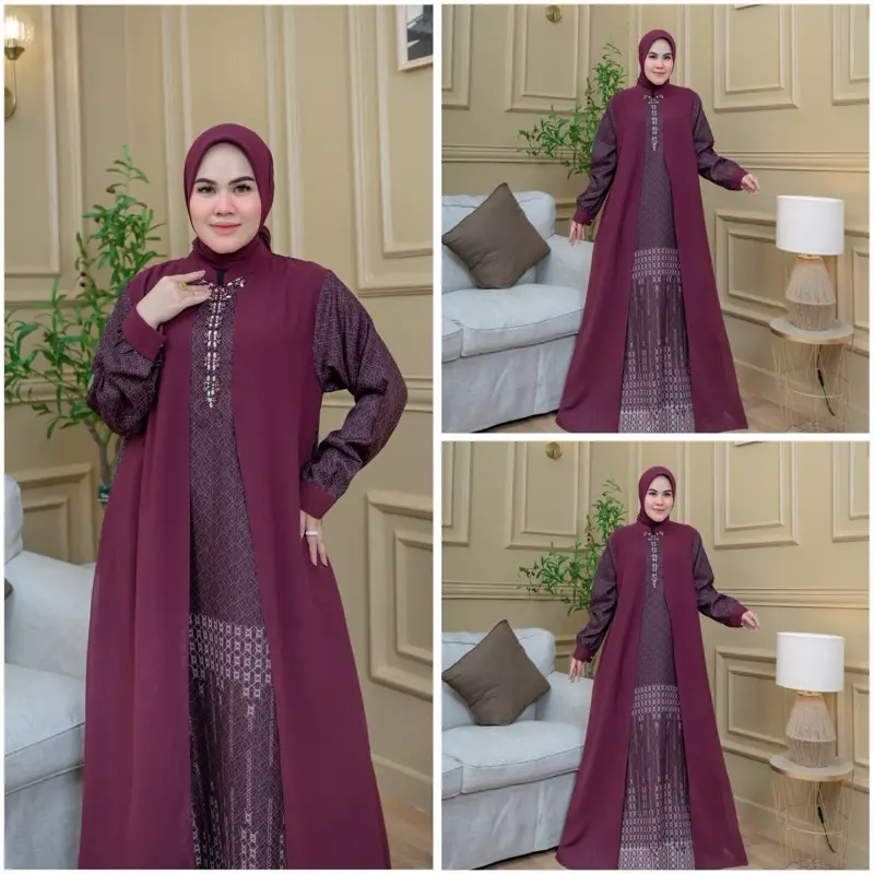 READY HINAYAH Dress Set Jilbab Big Size M001 Casual Wanita 4
