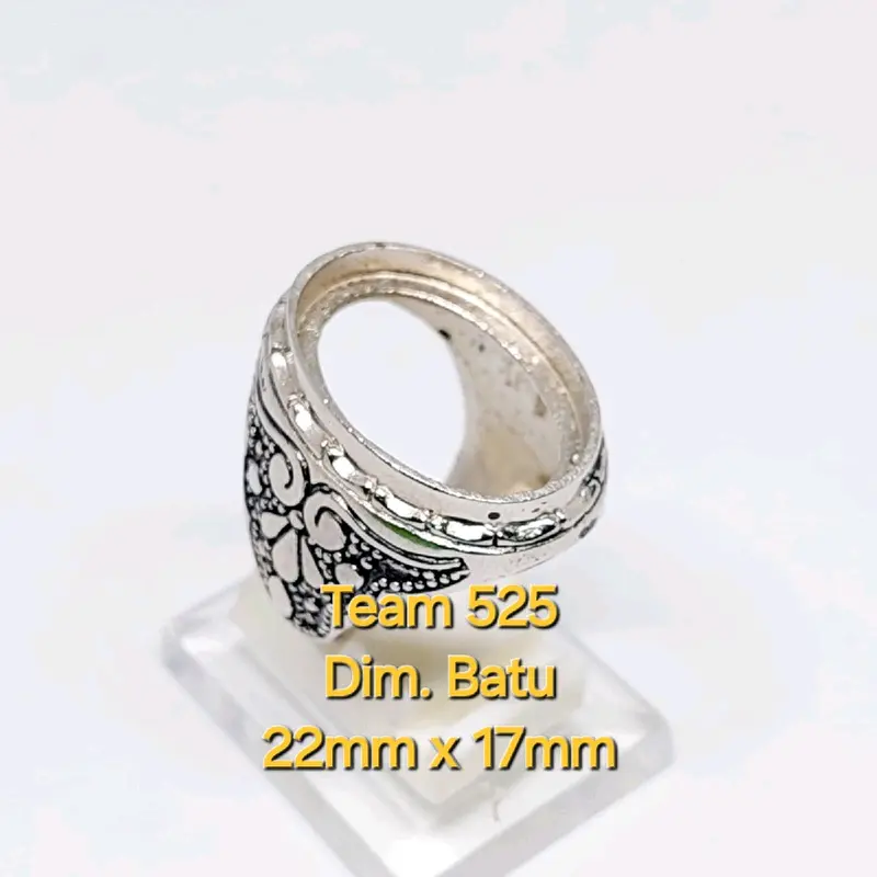 Ring emban alpaka super dim 22x17 tanam ukir ukiran bali pengikat ring cincin batu akik eceran kodian 3