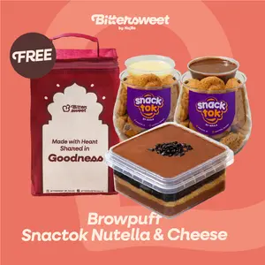 [ SALE ] ( FREE BAG MAROON ) Browpuff Nutella + Snacktok Dip Nutella + Snacktok Dip cheese