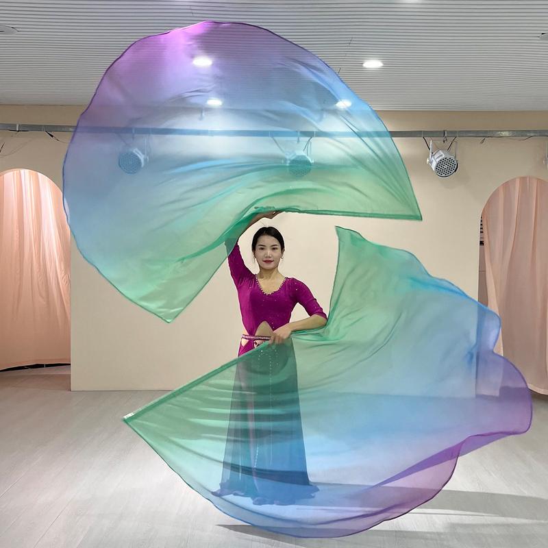 Product Introduction of 1 Pcs Worship Flags Womens Belly Dance Hand Scarf,Gradual Color Praise Flags,Adult Size 190 x 140 CM 20