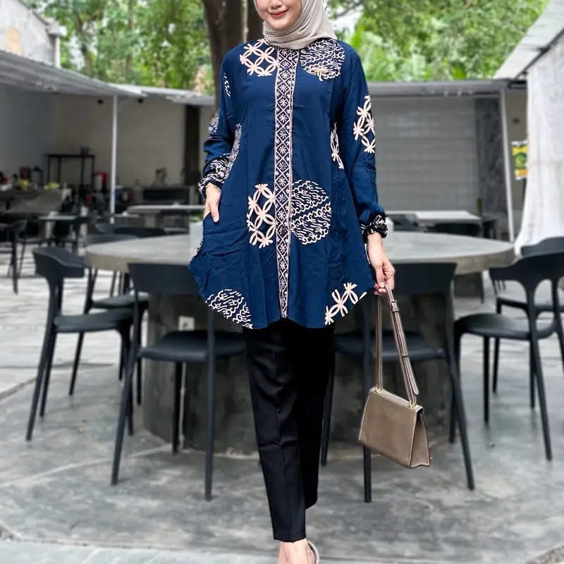 BLOUSE NAJAH BAHAN RAYON TEBAL UKURAN L, XL, XXL BLOUSE MUSLIM CANTIK. Kancing Kerah Basic 3