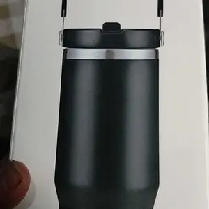 LeDingDing-Botol Minum Tumbler Termos Portable Stainless Steel sus-316 Handle 2in1 Vacuum Insulated Gelas Mobil Cangkir Silikon 900ml