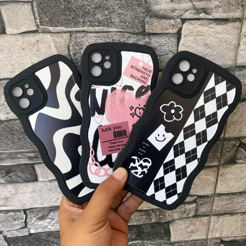 Promo 3 Pcs Softcase Gelombang Motif Catur Diamond, Zebra, & Love untuk Semua Tipe HP - Casing, Lentur 4