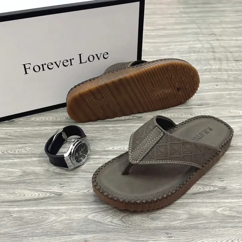 Dép Quai Kẹp nam Doctor da mới. Được khâu chỉ biển xung quanh rất chắc chắn và cao cấp Nhung DéP Sandal Cao Su Sandal Cao Su Jean Đế Bằng 6