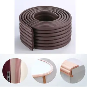 Bumper Pinggiran Meja Table Edge Corner W Shape 80mm 2M - Coklat