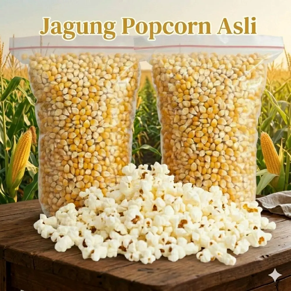 Jagung Popcorn Asli Mekar 1Kg - 1000 gram Jagung Popcorn Mekar Banget - Cemilan Jagung Popcorn Mentah