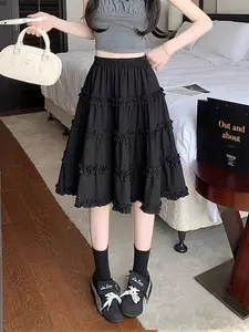 Sinde Audy Midi Skirt Rok Kerja Kuliah Wanita Rok Wanita Korean Style Formal Casual 7/8 A-Line