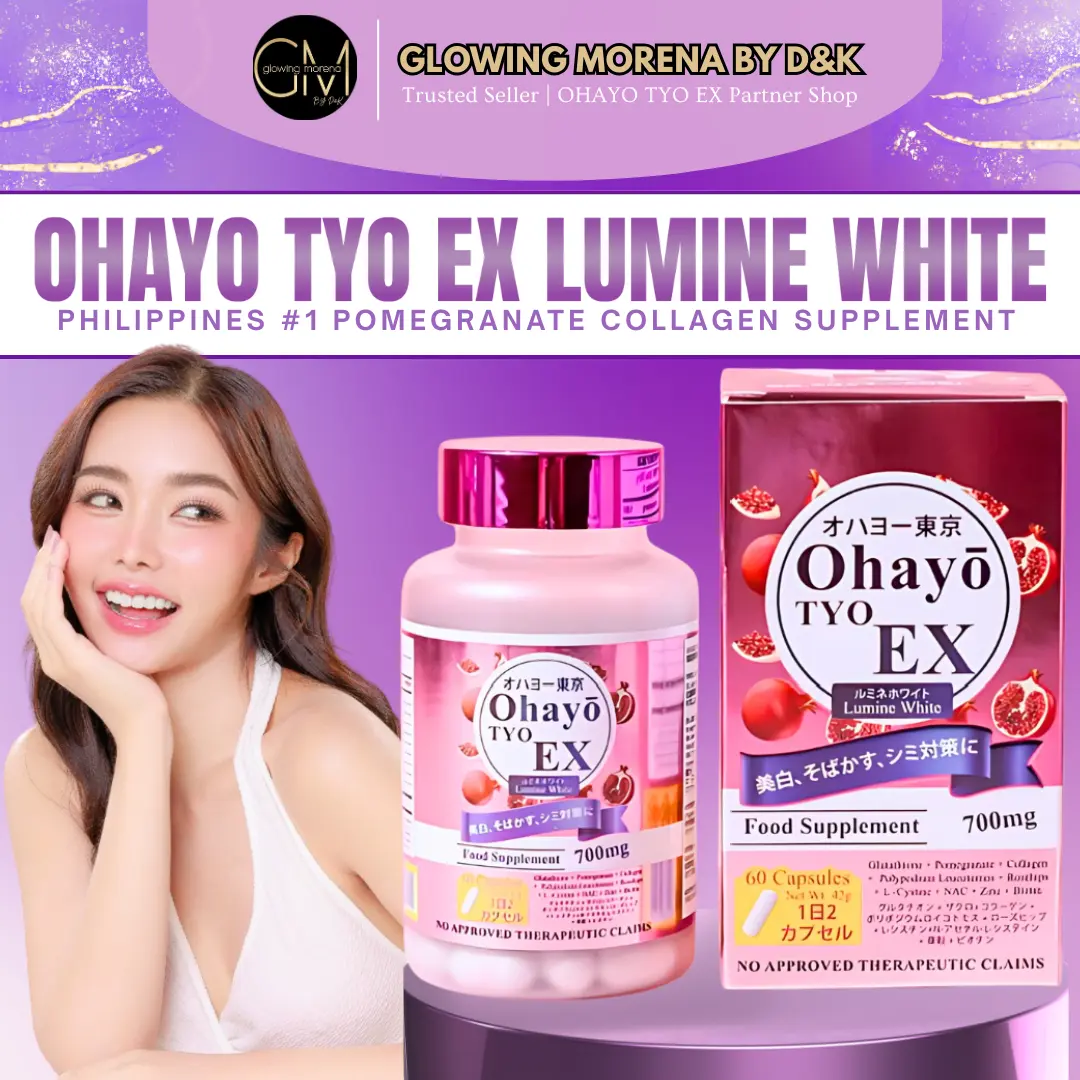 Ohayo TYO EX Lumine White Glutathione + Collagen Skin Support Supplement (60 Capsules) - TikTok Shop Philippines Ohayo TYO EX Lumine White Glutathione + Collagen Skin Support Supplement (60 Capsules) - TikTok Shop Philippines