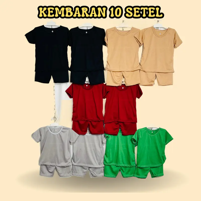 PAKET 10 SETEL Setelan Anak Laki Laki Perempuan Baju Stelan Kaos Cowok Cewek Lengan Celana Pendek 4 5 Tahun Viral Parsel Baseball Distro Labubu Tung Tung Tung Sahur Anomali Motif Kode 12 Fashion 3