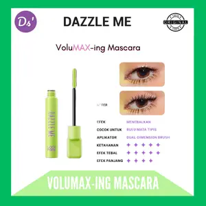DAZZLE ME Lock & Pop! Duo Mascara Series VoluMAX-ing and LongLASH-ting Mascara Smudgeproof Transferproof Waterproof Tahan Lama 24 Jam Hasil Akhir Lentik