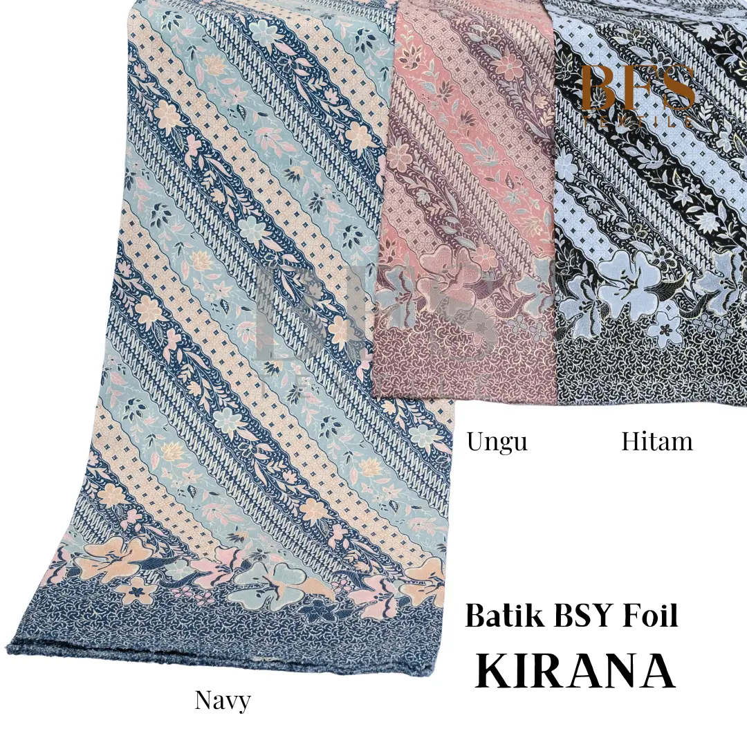 BFS Textile 0,5 meter Bahan Kain Batik Halus BSY Foil Printing Kirana