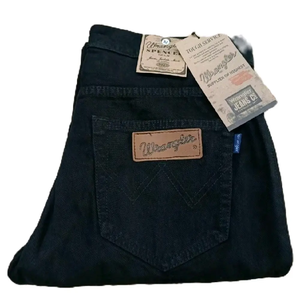 CELANA JEANS PRIA STANDAR Denim Nyaman Panjang Casual Biru Fit Hitam Muda Slim