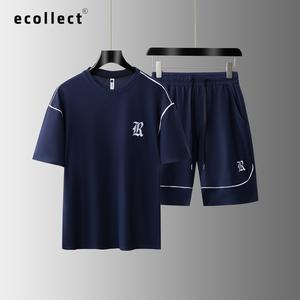 Bộ Quần Áo Nam Thun Cổ Tròn Waffle Tổ Ong ECOLLECT SS47 –  Thoáng Mát, Thêu Tinh Tế, Thấm Hút Mồ Hôi