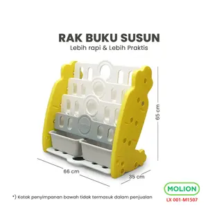 Rak Penyimpanan SNI Buku Book Organizer Rak Buku Lemari Anak 3 Susun Tempat Simpan Buku Kuda Kudaan Prosotan LX 001-M1507