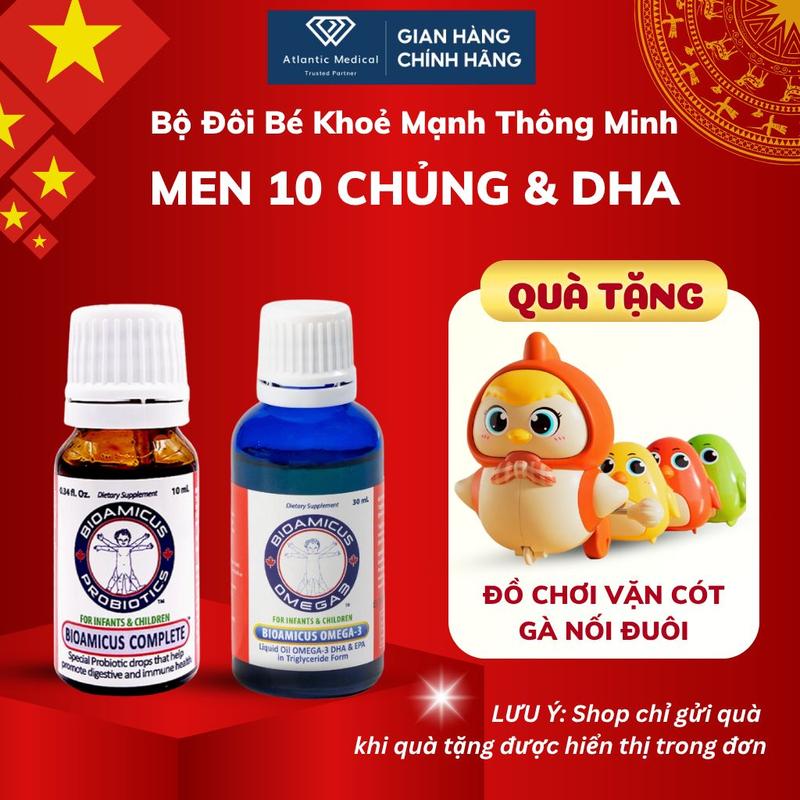 Bộ Đôi Bioamicus Men 10 Chủng Bioamicus Complete & Bioamicus Omega-3 DHA Bé Khoẻ Mạnh Thông Minh
