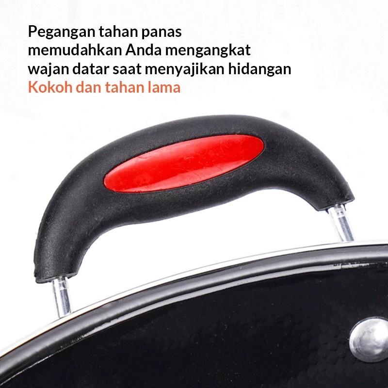 Factory Outlet YUMI Store Wajan Penggorengan Enamel Anti Lengket 34 cm Warna Hitam - Masak 5