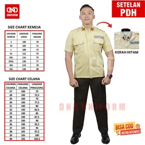 DND UNIFORM 2 - SERAGAM KERJA HARIAN LENGAN PENDEK KERAH DALAM HITAM BAHAN GAIA NEO PREMIUM