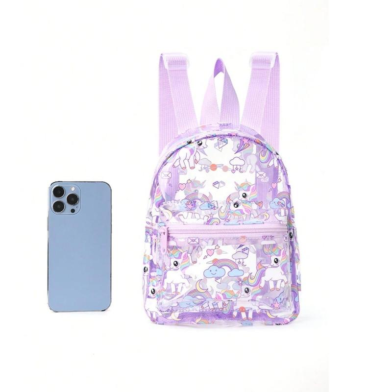Tas Anak Perempuan Mika Unicorn Rainbow PVC Anti Air Backpack Fashion Ransel 3