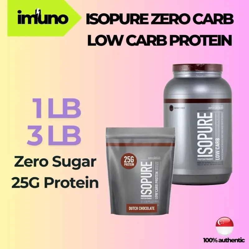 [Imuno] ISOPURE Protein Powder Zero Carbs | Low Carbs | Whey Protein Isolate Unflavoured, Cookies n Cream 1/3LB 100% authentic