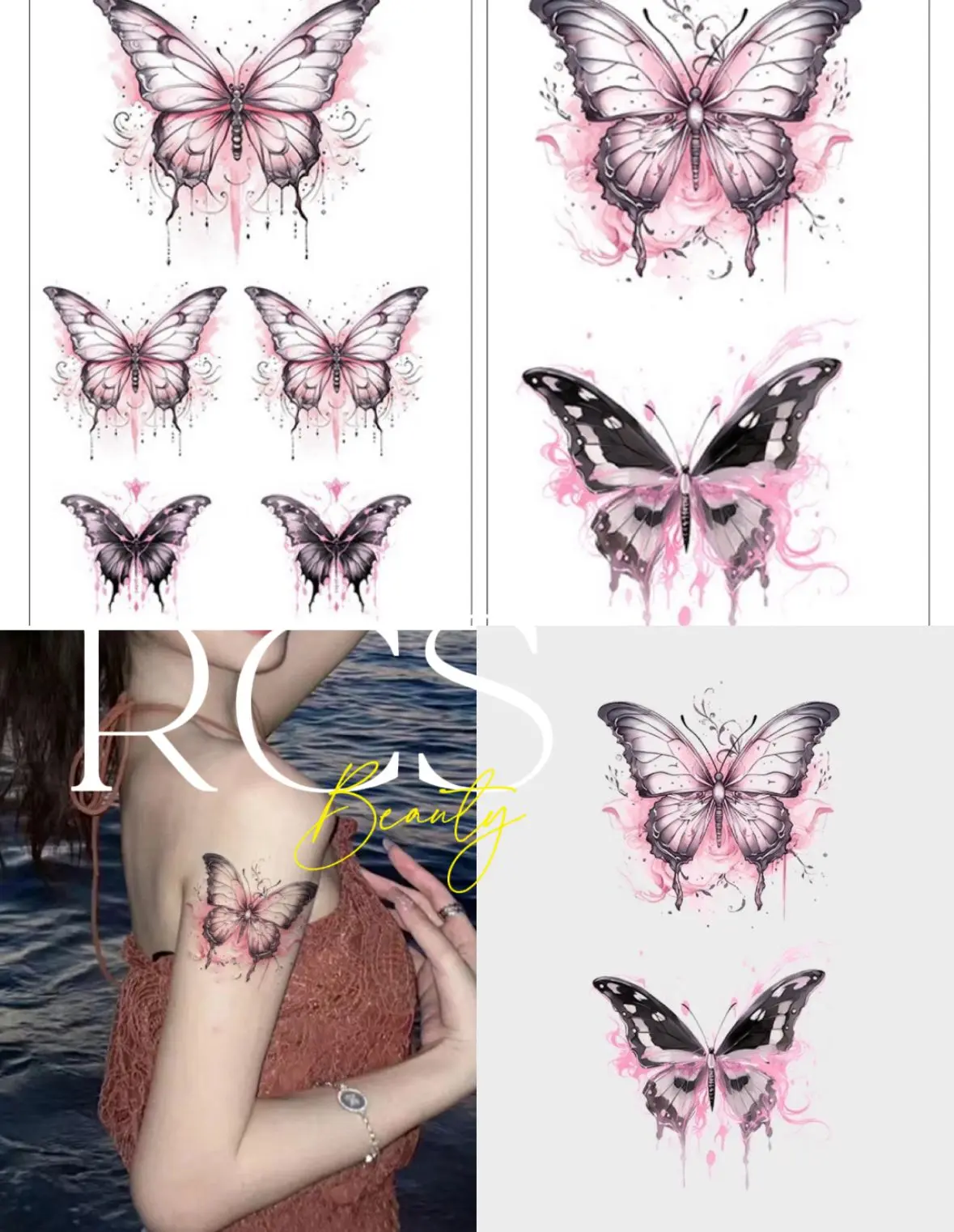 Tato Badan Kupu-Kupu Tato Temporer - Model Terbaru - Temporary, Tatto