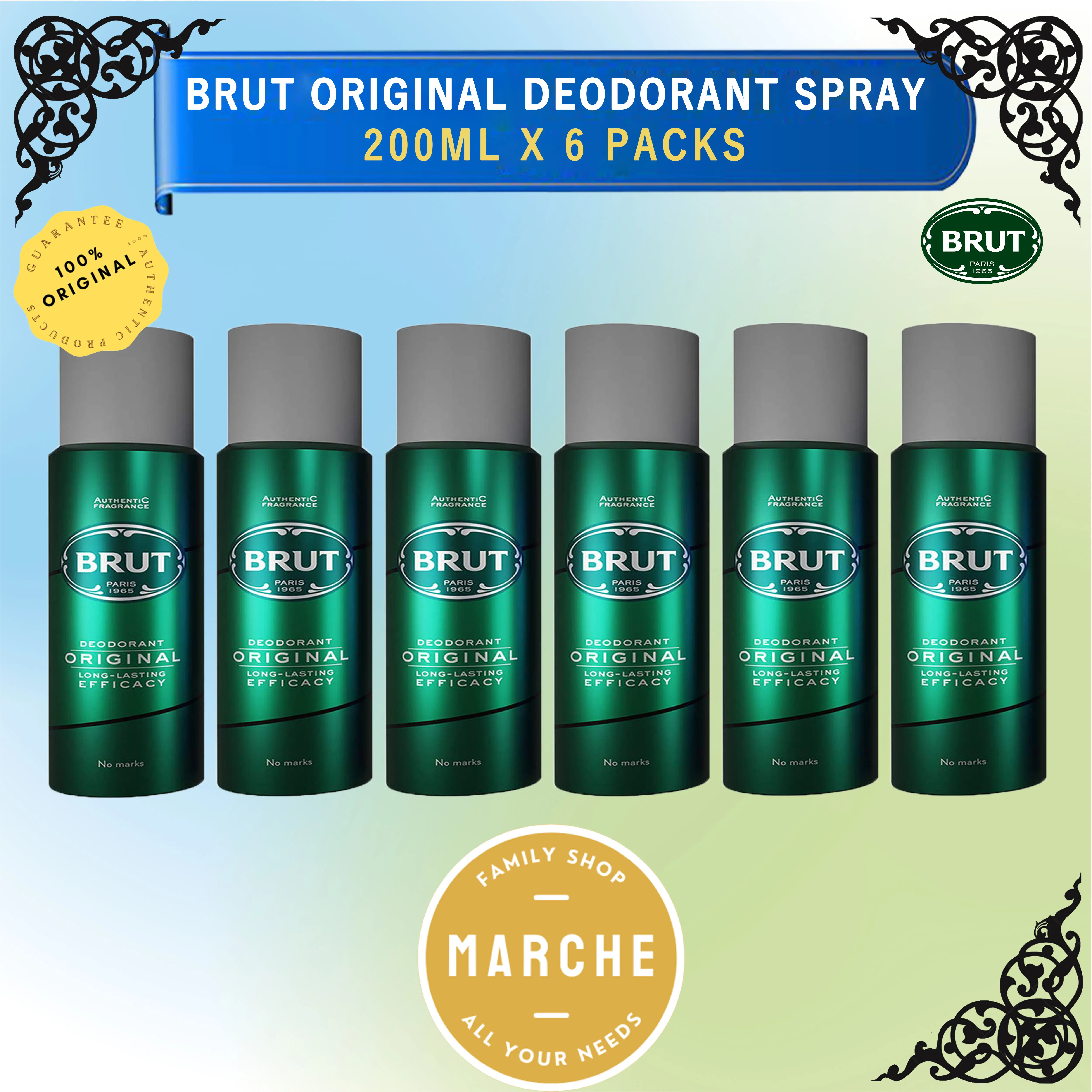 BRUT Original Deodorant Spray 200ml #MARCHE FAMILY SHOP# Body Care Pack