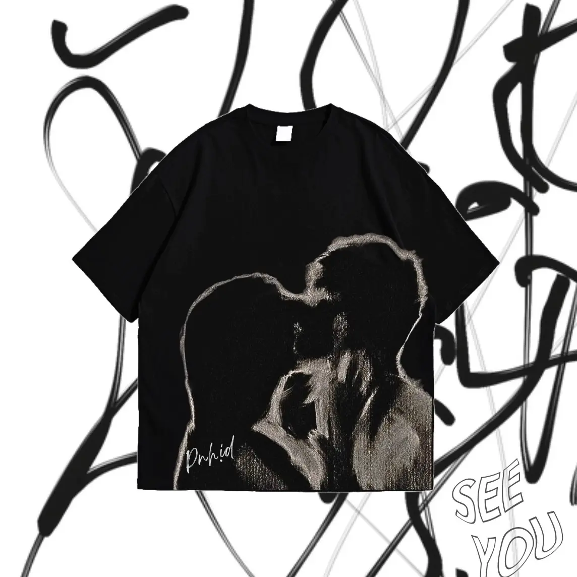 T-shirt “see you” edition oversize fit unisex pria/wanita premium cotton 20s