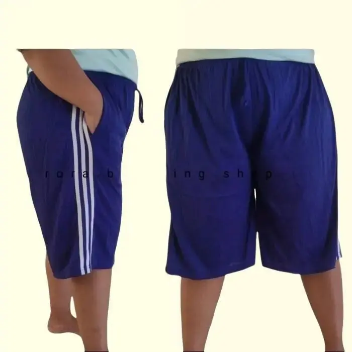 celana kolor super jumbo muat 100 kg lebih (maks bb 130kg) Pria Shorts Dewasa Pendek Boxer Santai garis 3 Katun Melar