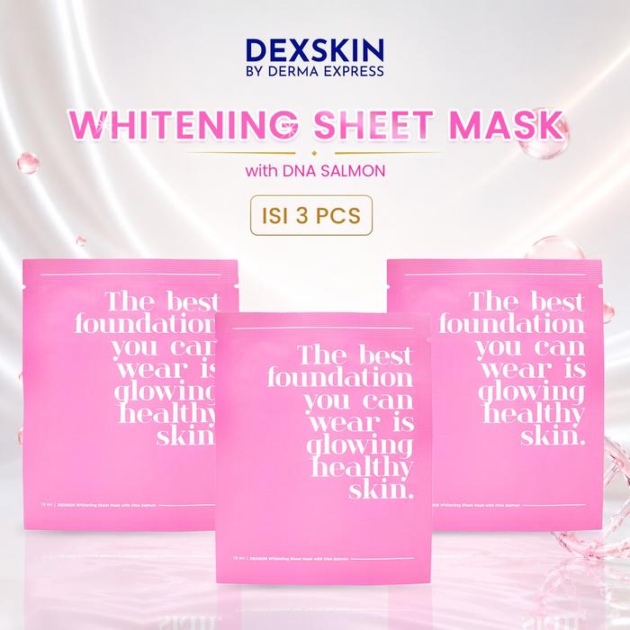 Gambar 3 PCS DEXSKIN Whitening Sheet Mask with DNA Salmon dari Derma Express Kota Administrasi Jakarta Pusat Tokopedia