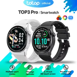Totop SmartWatch TOP3 Pro Business&Fashion Round Bluetooth Smartband 2.19 inch HD Screen Full Touch Bluetooth Call Notification Sports Calculator Custom Wallpaper Music Jam Tangan