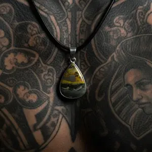 "Eclipse of Nature" - Rare Bumblebee Jasper Cabochon Pendant
