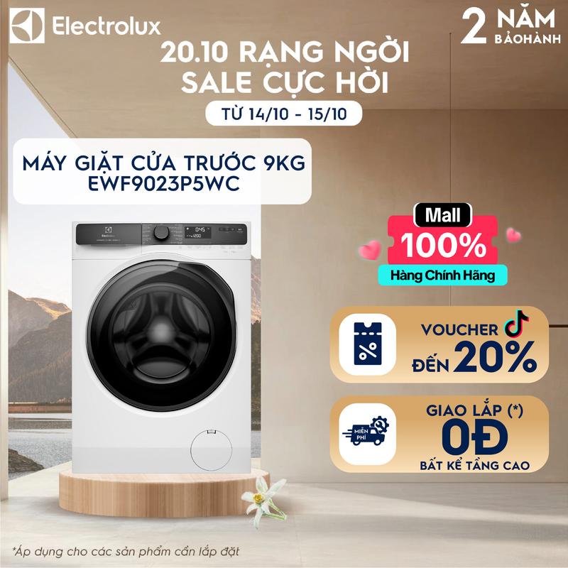 [MỚI] Máy giặt cửa ngang Electrolux 9kg UltimateCare 500 EWF9023P5WC Inverter - Free Giao lắp