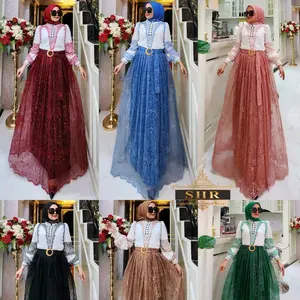 NEW SHR MAXI DRESS QUUEN CERUTY MIX BROKAT ORI SHR