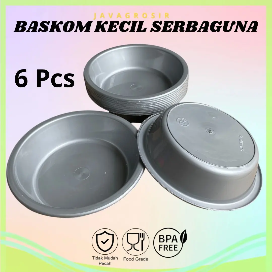 6 PCS Baskom Abu Plastik Kecil / Baskom Serbaguna / Loyang 16 / Wadah Air
