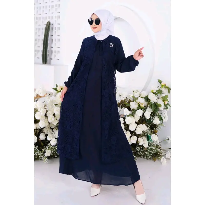 INNARA GAMIS WANITA DEWASA CRINKLE MIX BRUKAT MODEL TERBARU,GAMIS KONDANGAN BRUKAT,GAMIS CRINKLE MURAH 2